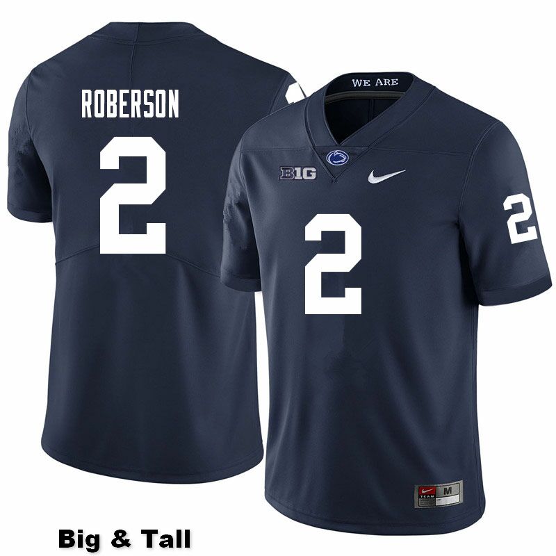 NCAA Nike Men's Penn State Nittany Lions Ta'Quan Roberson #2 College Football Authentic Big & Tall Navy Stitched Jersey YJI1298IB
